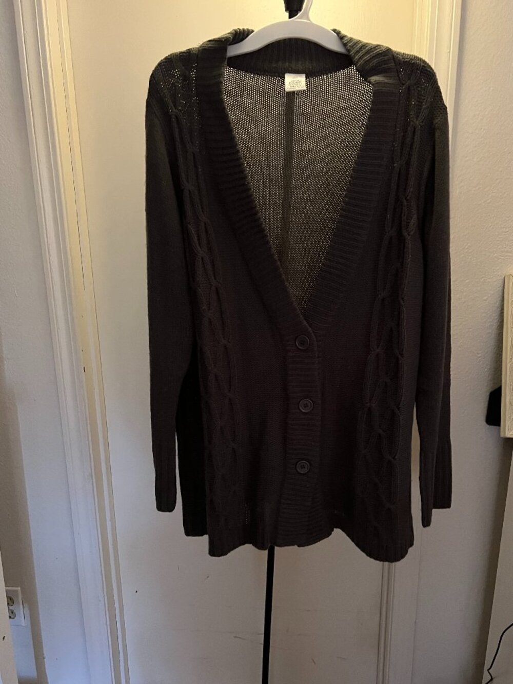 Cardigan Sweater Dark Gray W 3X